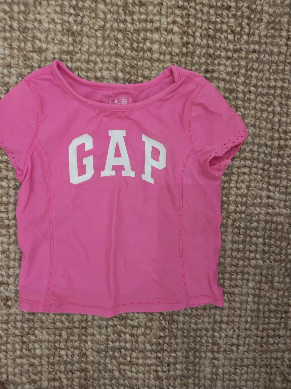 GAP Pink Kids Swim Rashguard with White Logo